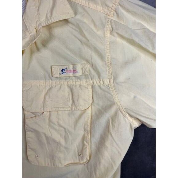 World Wide Sportsman Fishing Shirt Men’s Sz L Long Sleeve Button Up Yellow‎ - Picture 4 of 5